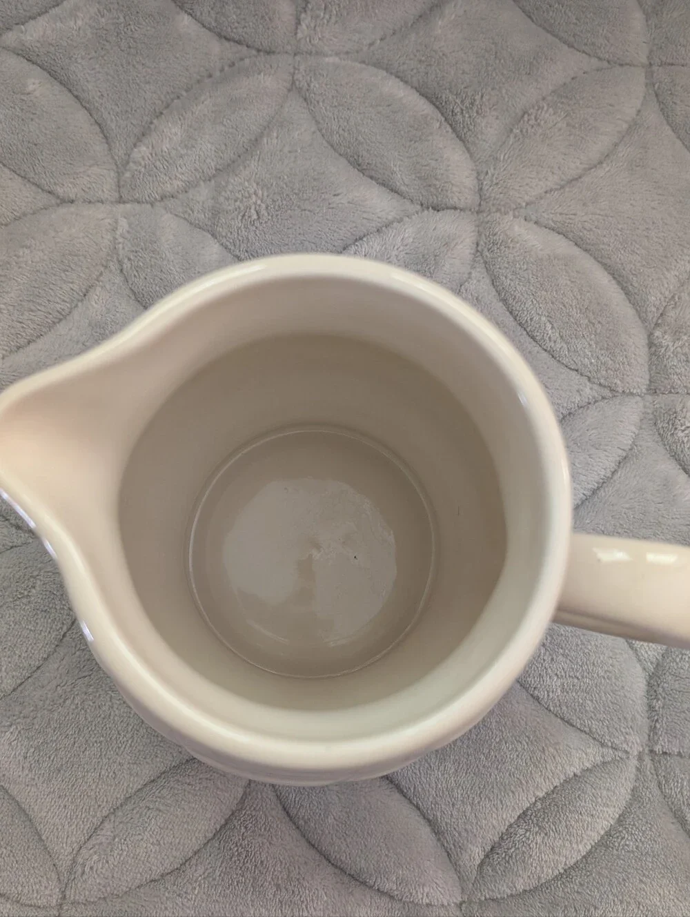 Longaberger Pottery  Pitcher Green Clover Embossed Stoneware